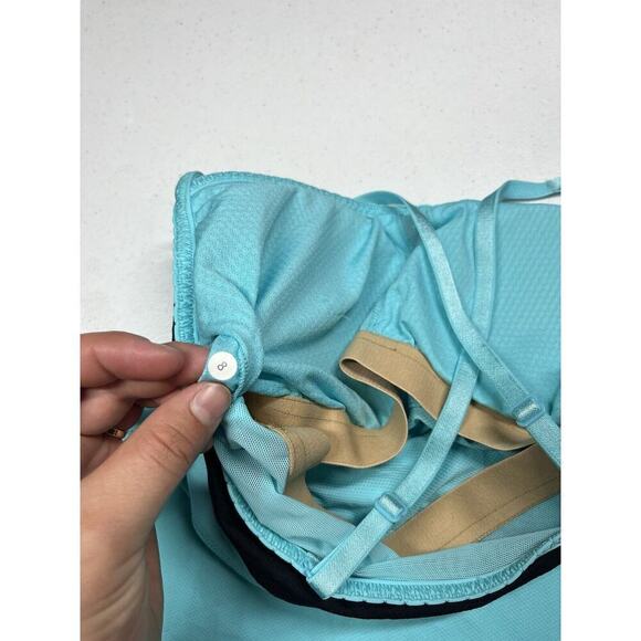 Lululemon Women’s Turquoise Built In Bra Side Scrunch Work out Top Y2K 8 - Picture 9 of 9